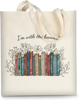 AUSVKAI Canvas Tote Bag Aesthetic Cute For Women College Grocery Bag Cotton Cloth Beach Totes Gift