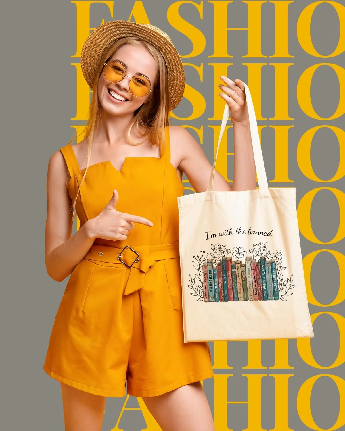 AUSVKAI Canvas Tote Bag Aesthetic Cute For Women College Grocery Bag Cotton Cloth Beach Totes Gift