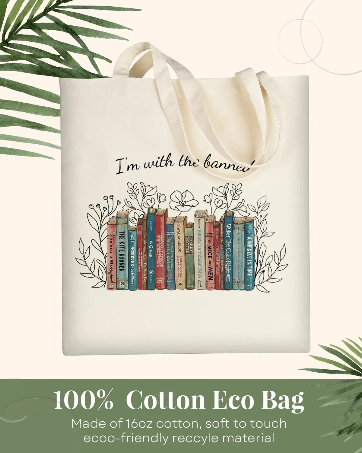 AUSVKAI Canvas Tote Bag Aesthetic Cute For Women College Grocery Bag Cotton Cloth Beach Totes Gift