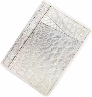 Authentic Crocodile Skin Women Fashion Colorful Card Holders Genuine Alligator Leather Lady Small Short Wallet Female Card Purse (Beige), HF-01602