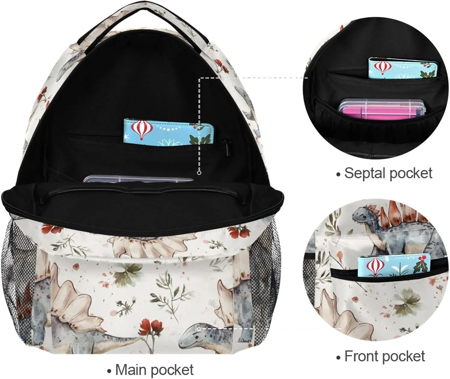 Backpack for Men and Women Fashion Backpack with Chest Strap for Business Work College Travel Trip Beauty Dinosaur Stegosaurus Planetary Impact