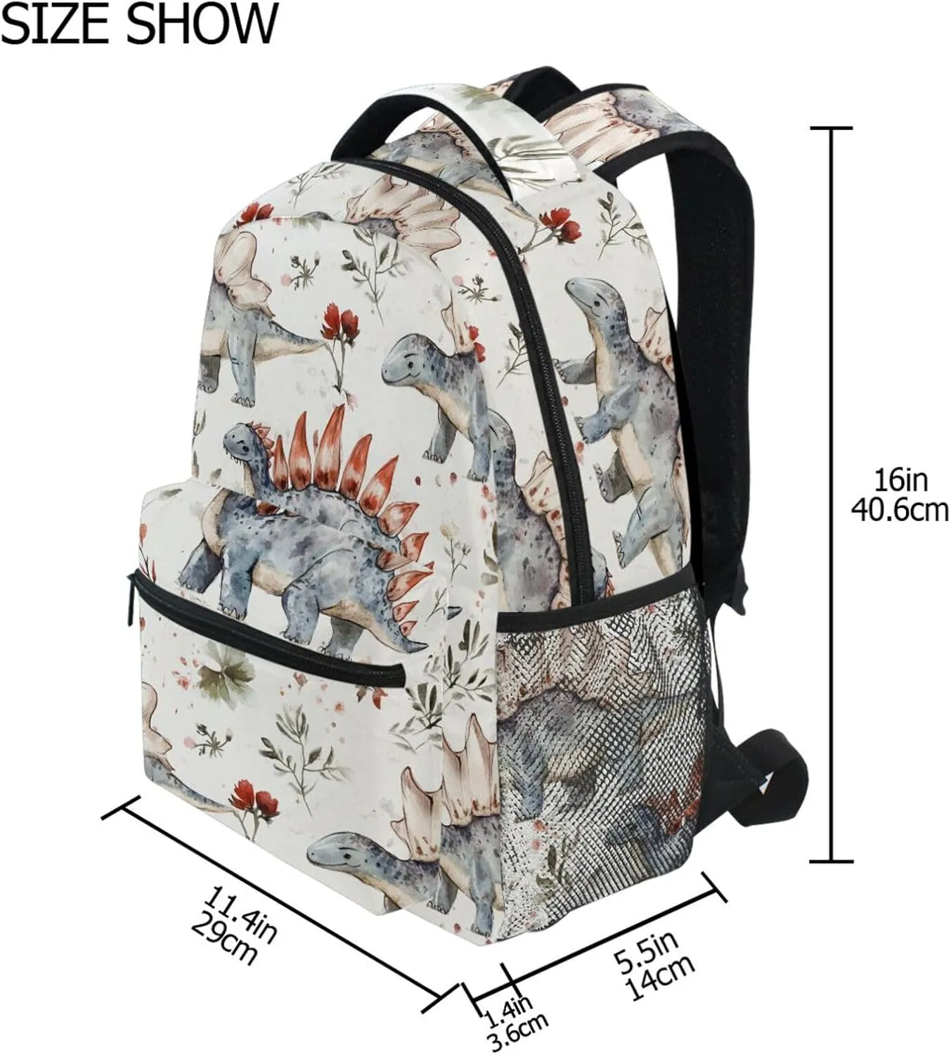 Backpack for Men and Women Fashion Backpack with Chest Strap for Business Work College Travel Trip Beauty Dinosaur Stegosaurus Planetary Impact