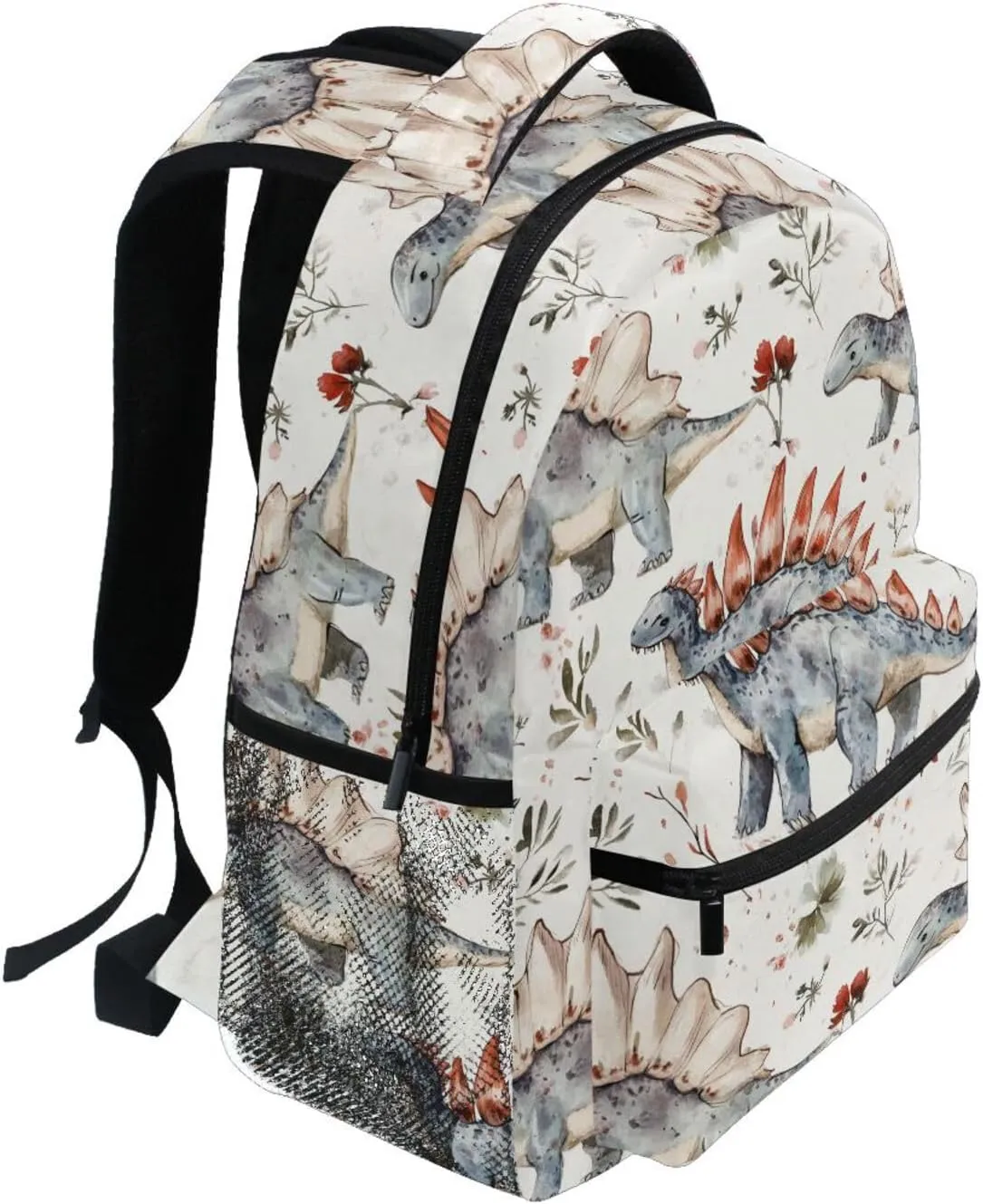 Backpack for Men and Women Fashion Backpack with Chest Strap for Business Work College Travel Trip Beauty Dinosaur Stegosaurus Planetary Impact