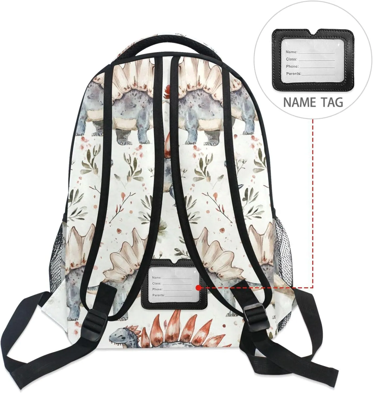 Backpack for Men and Women Fashion Backpack with Chest Strap for Business Work College Travel Trip Beauty Dinosaur Stegosaurus Planetary Impact
