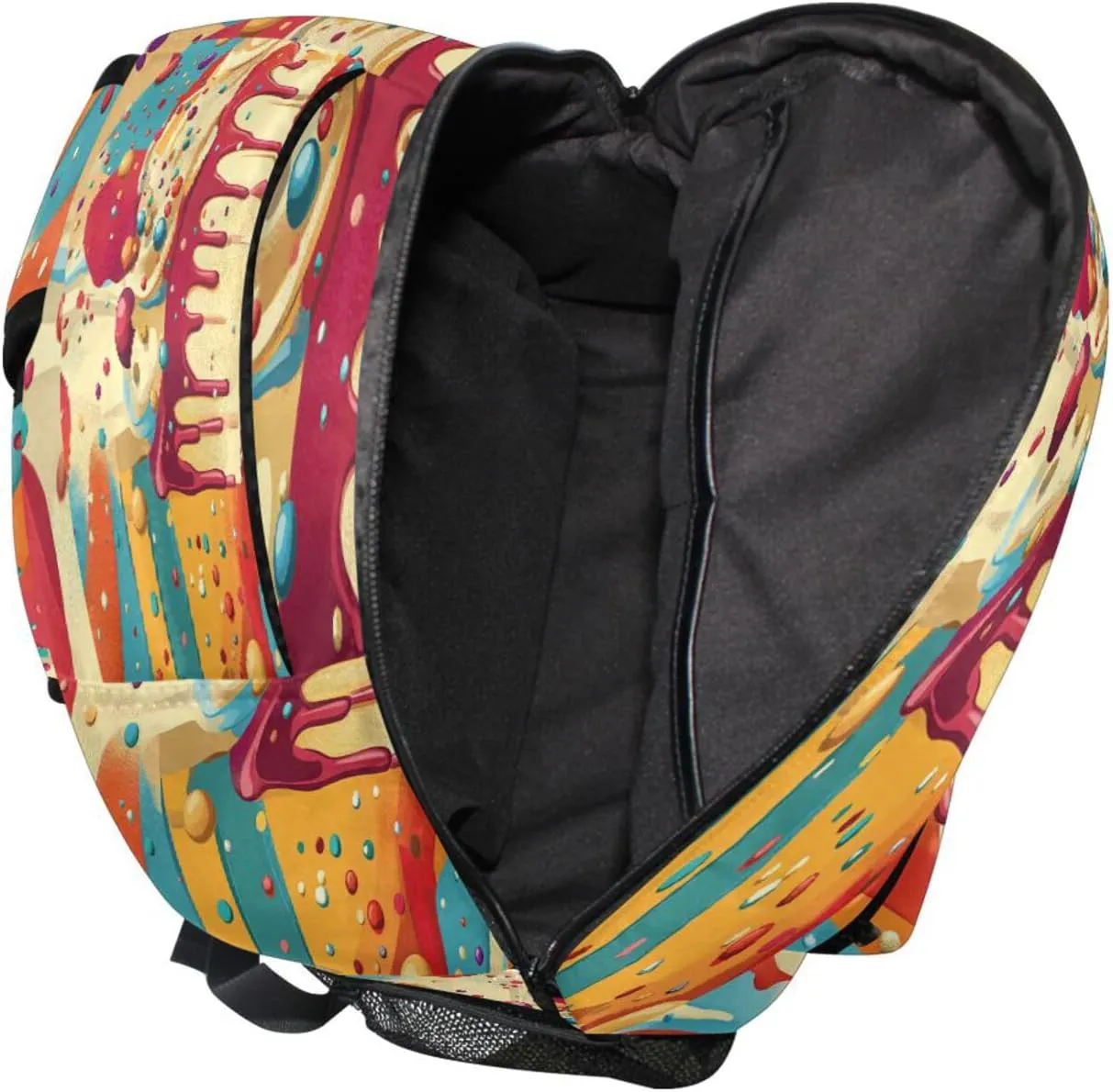 Backpack for Men and Women Fashion Outdoor Backpack with Chest Strap for College Work Date Cake Circus Style