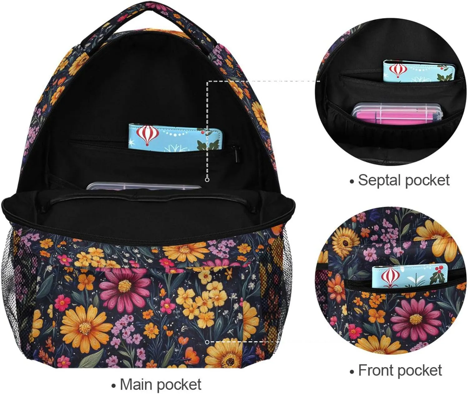 Backpack for Teens Boys Girls Waterproof School Book Bag with Chest Strap for Travel Trip Instant Oatmeal Mexicana Style
