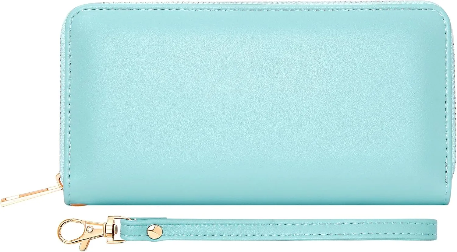 Badiya Womens Wallet Credit Card Holder RFlD Blocking Leather Zip Around Wallets Large Capacity Wristlet