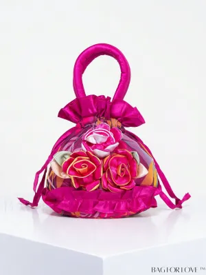 BagForLove - Chic Floral Drawstring Handbag - Trendy Small Evening & Phone Bag - Cute Bucket Design
