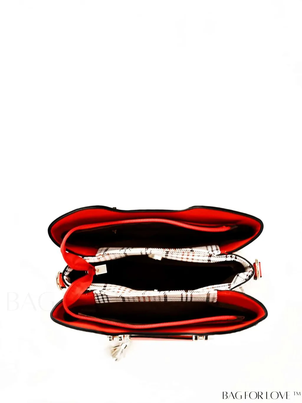 BagForLove - Chic Plaid Square Bag Charm: Elegant Medium Bag Decor for Office Professional