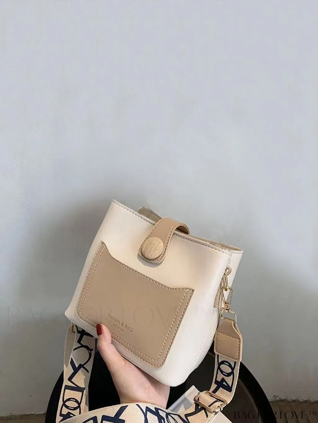 BagForLove - Chic Two-Tone Embossed Satchel Bag - Mini Size