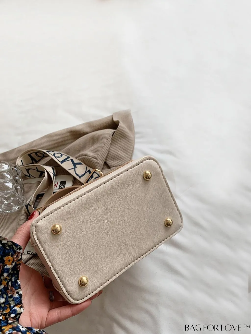 BagForLove - Chic Two-Tone Embossed Satchel Bag - Mini Size