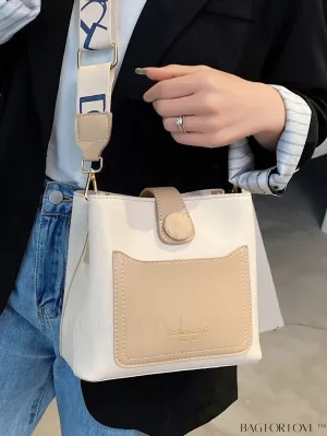 BagForLove - Chic Two-Tone Embossed Satchel Bag - Mini Size
