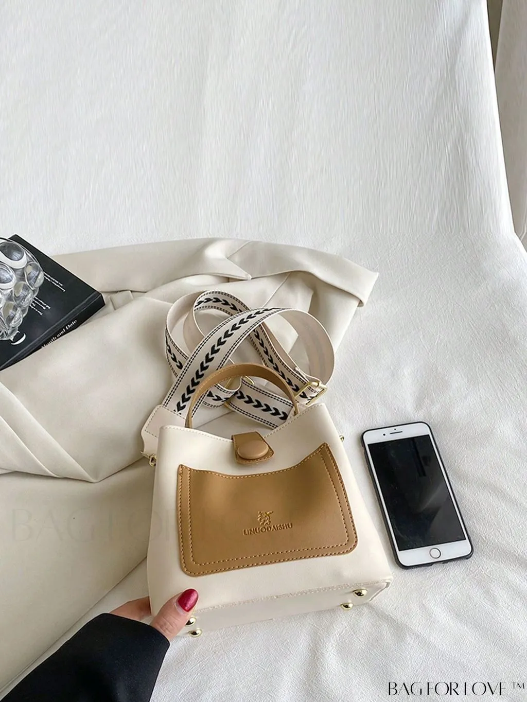 BagForLove - Chic Two-Tone Embossed Satchel Bag - Mini Size