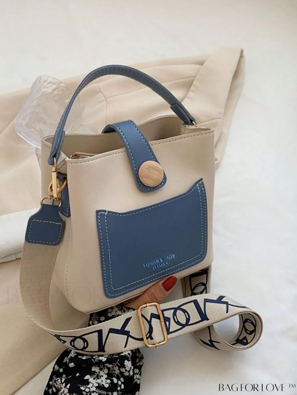 BagForLove - Chic Two-Tone Embossed Satchel Bag - Mini Size