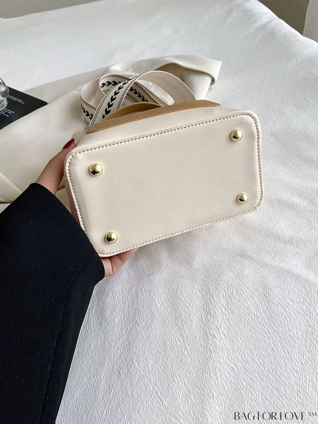 BagForLove - Chic Two-Tone Embossed Satchel Bag - Mini Size