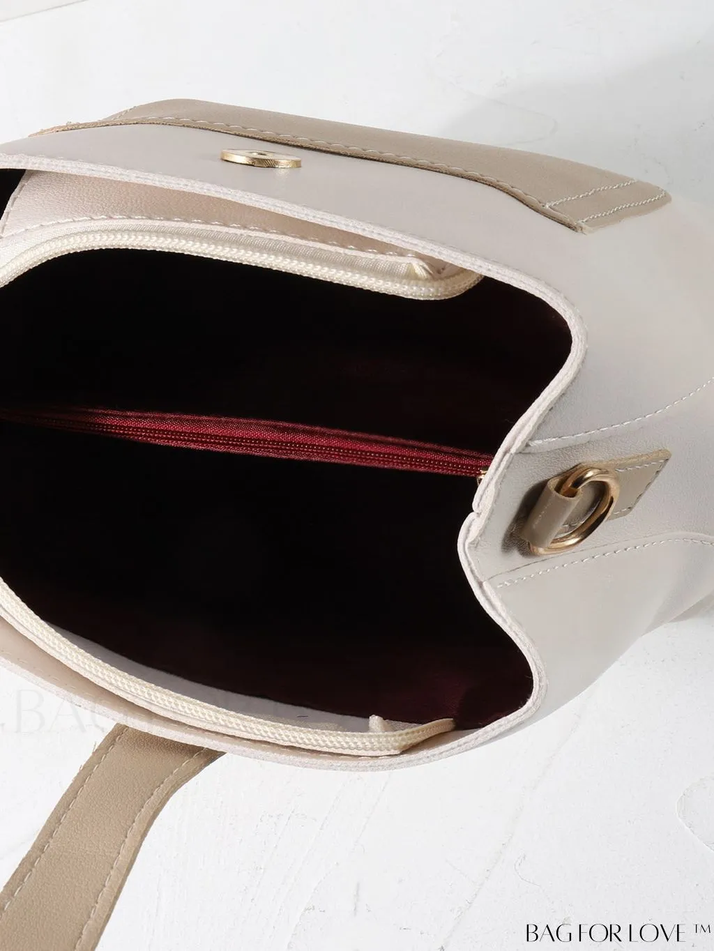 BagForLove - Chic Two-Tone Embossed Satchel Bag - Mini Size