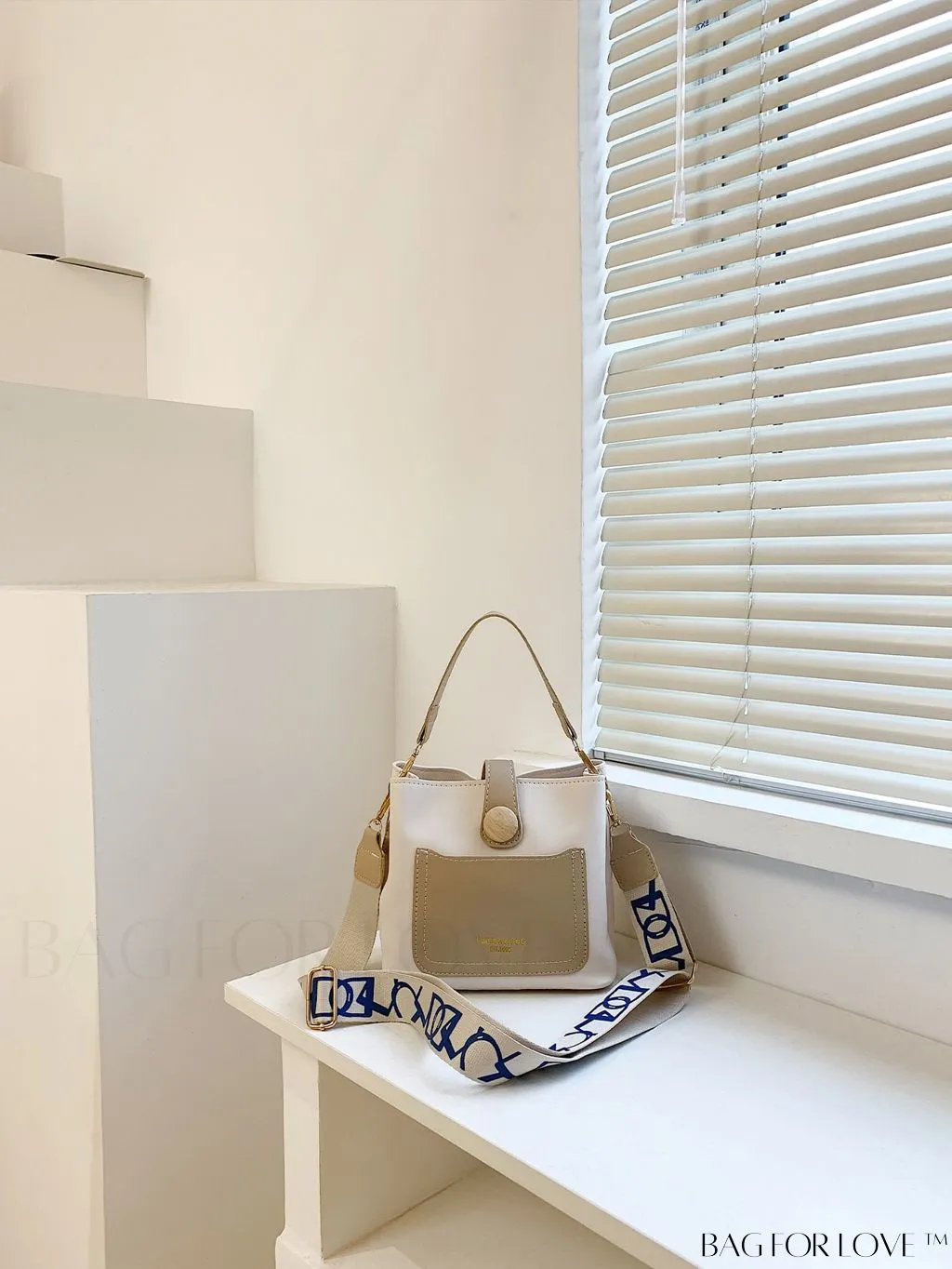 BagForLove - Chic Two-Tone Embossed Satchel Bag - Mini Size