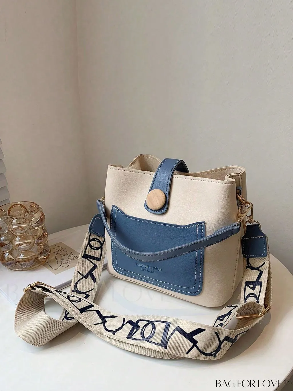 BagForLove - Chic Two-Tone Embossed Satchel Bag - Mini Size