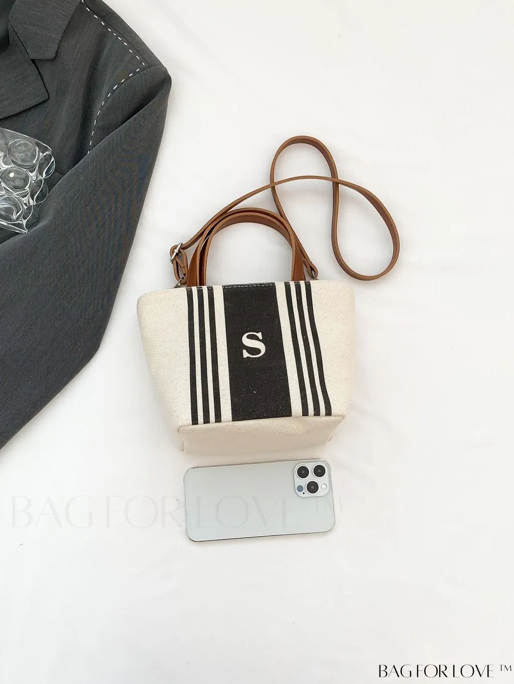 BagForLove - Classy Striped Canvas Tote for Women - Casual, Elegant, and Functional