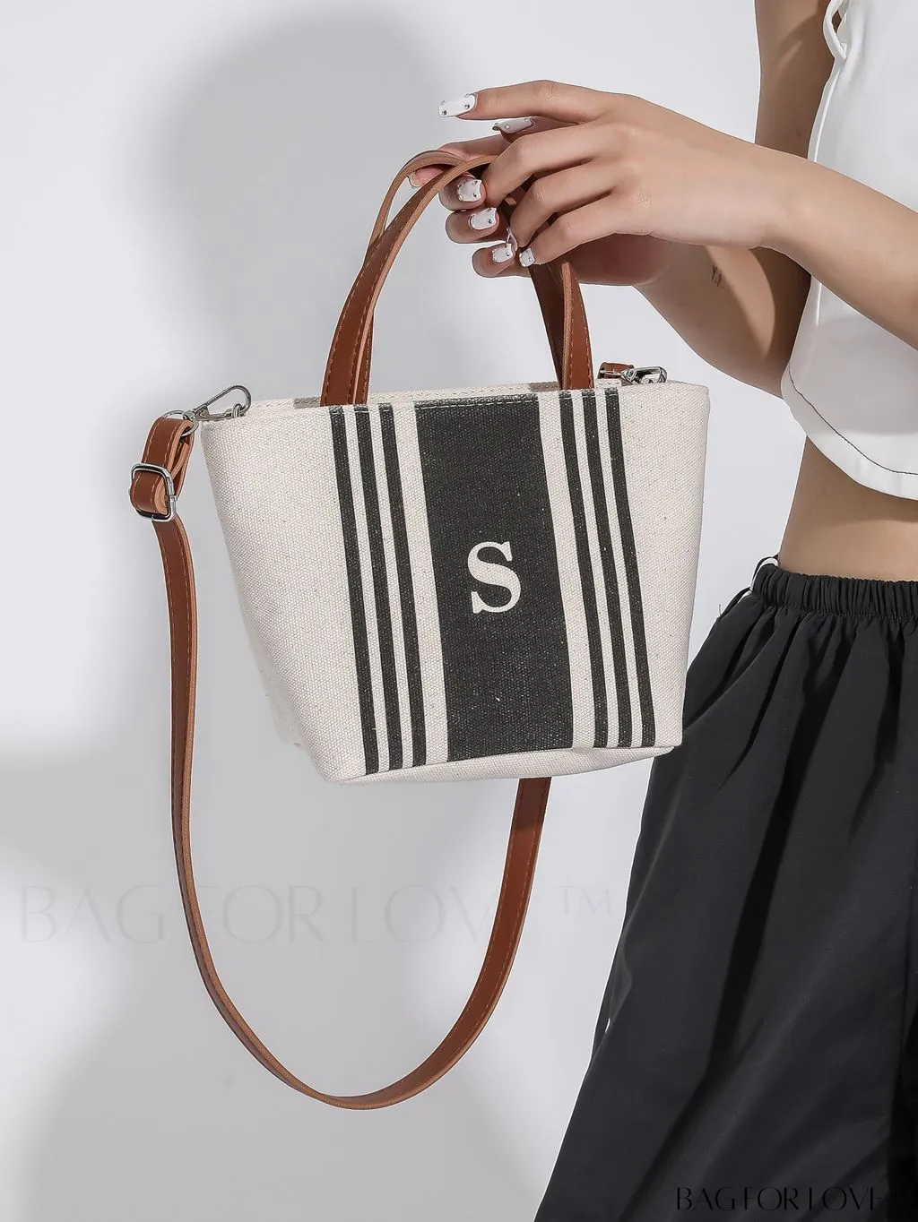 BagForLove - Classy Striped Canvas Tote for Women - Casual, Elegant, and Functional