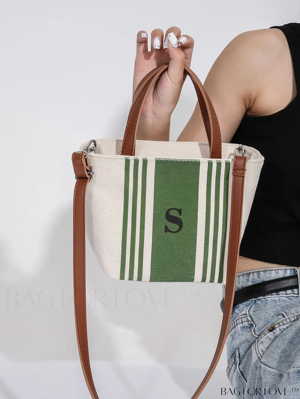 BagForLove - Classy Striped Canvas Tote for Women - Casual, Elegant, and Functional