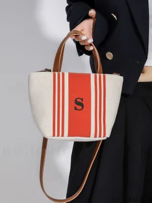 BagForLove - Classy Striped Canvas Tote for Women - Casual, Elegant, and Functional