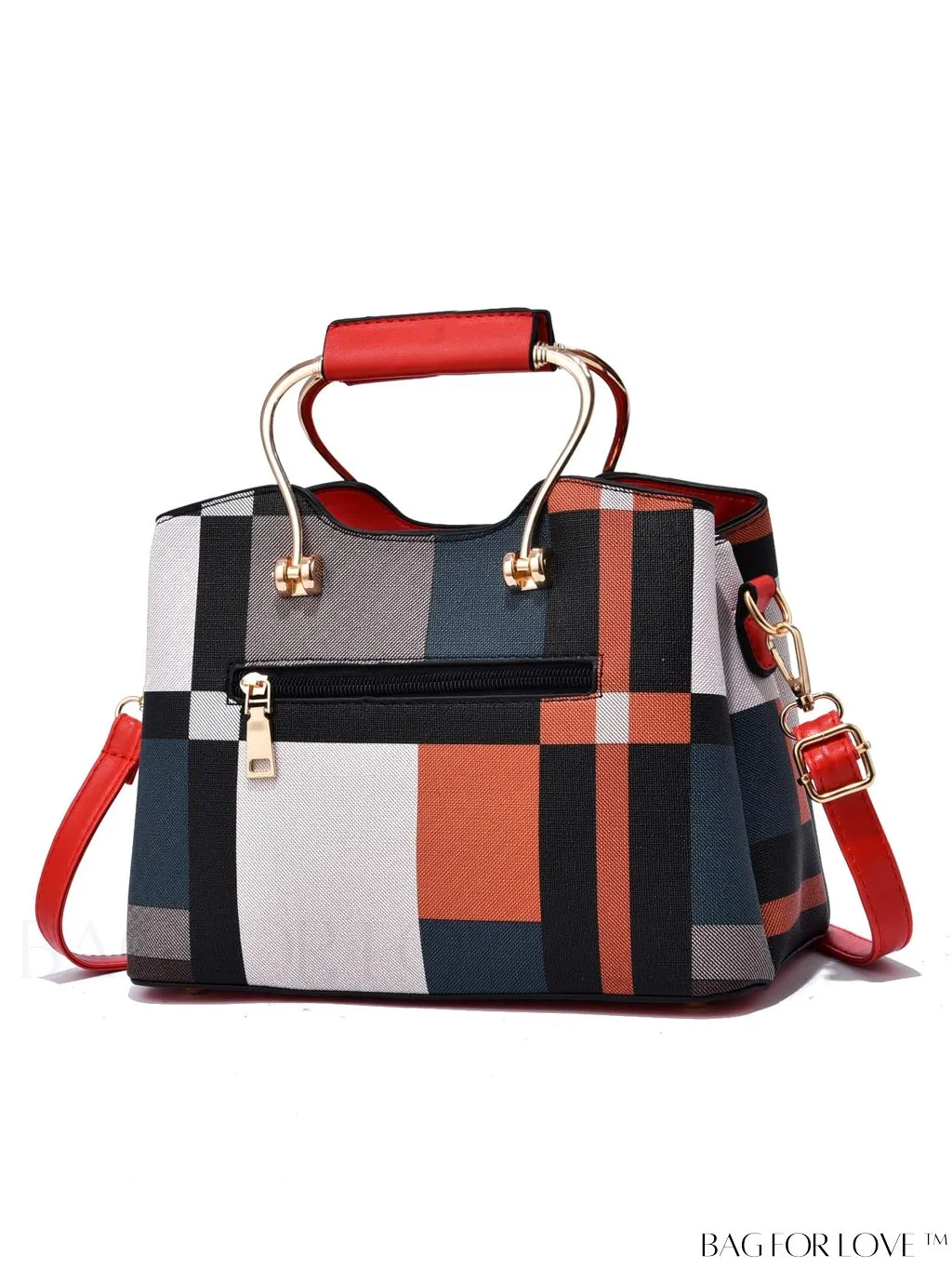 BagForLove - Colorblock Plaid Square Shoulder Bag - Versatile Crossbody Handbag for Women - Ideal Mothers Day Gift