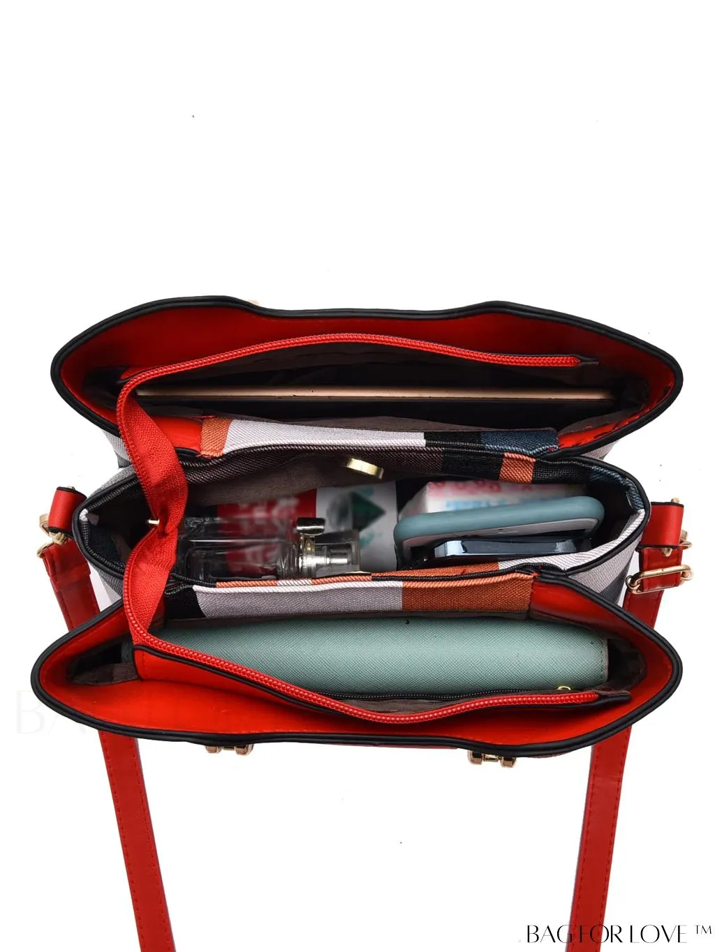 BagForLove - Colorblock Plaid Square Shoulder Bag - Versatile Crossbody Handbag for Women - Ideal Mothers Day Gift