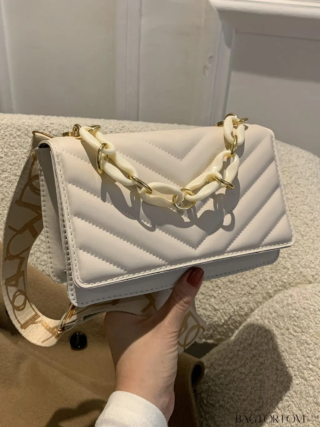 BagForLove - Compact Quilted Chevron Flap Bag