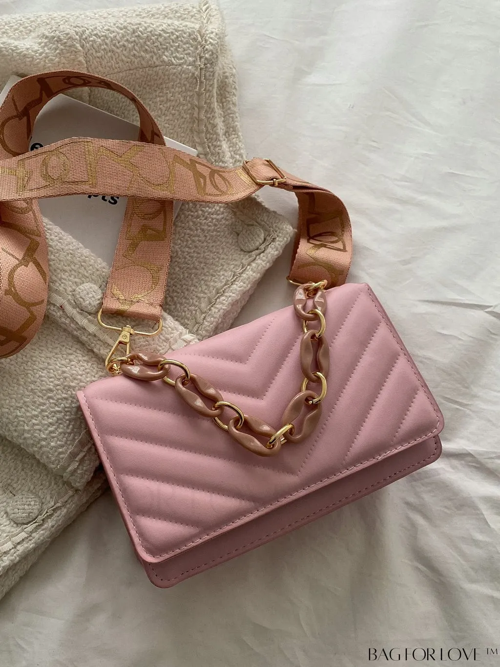BagForLove - Compact Quilted Chevron Flap Bag