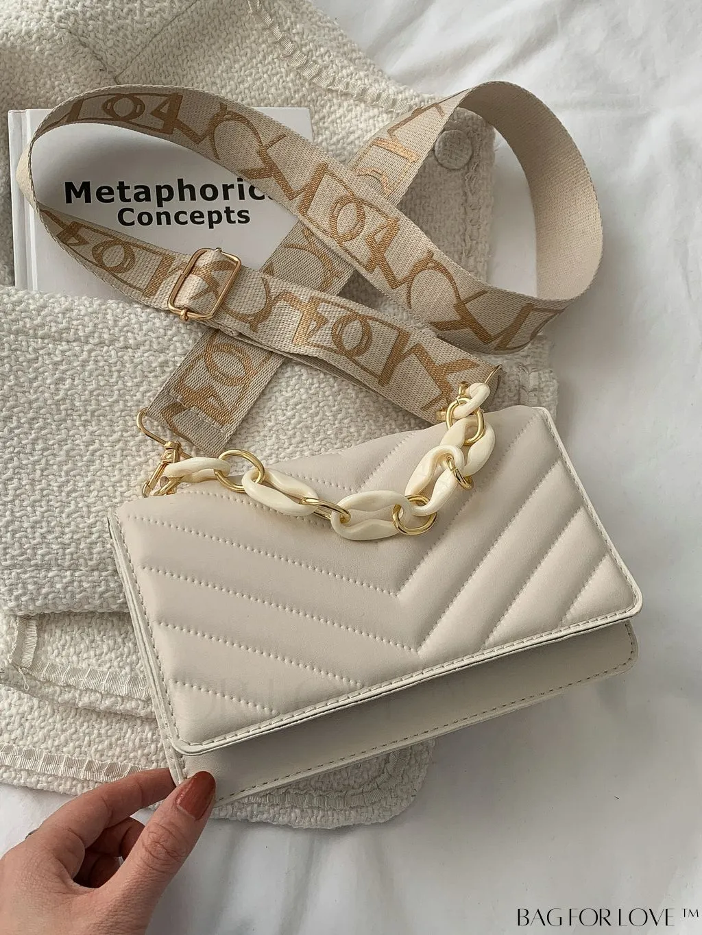 BagForLove - Compact Quilted Chevron Flap Bag