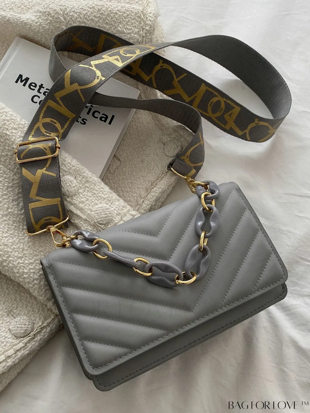 BagForLove - Compact Quilted Chevron Flap Bag