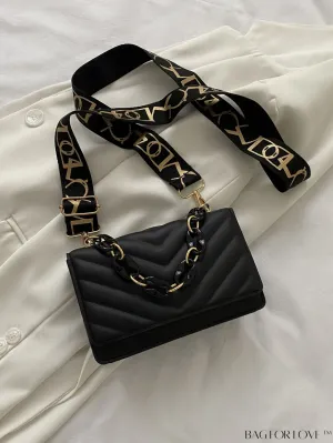BagForLove - Compact Quilted Chevron Flap Bag