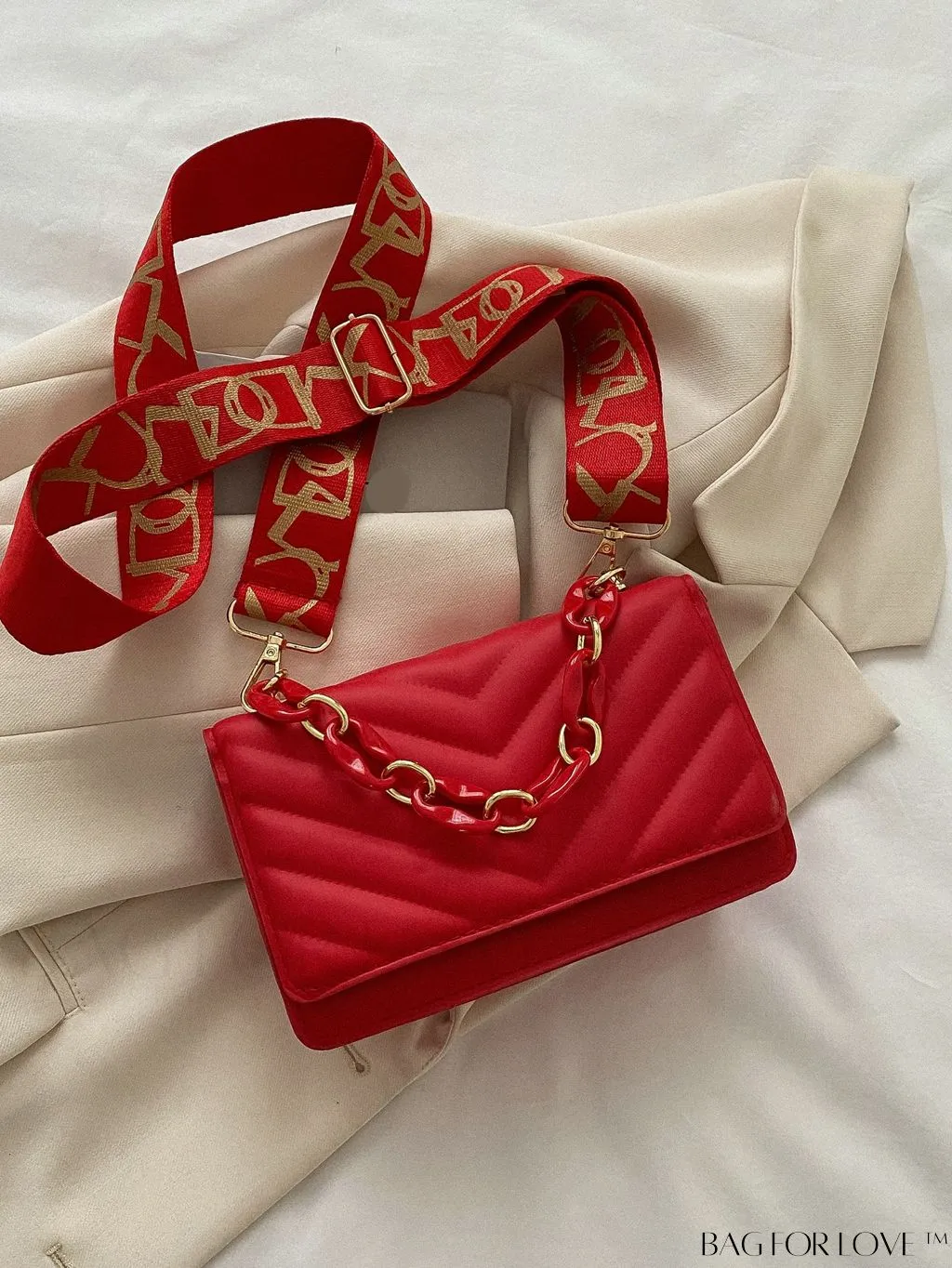 BagForLove - Compact Quilted Chevron Flap Bag