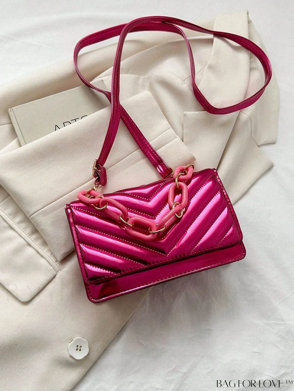 BagForLove - Compact Quilted Chevron Flap Bag