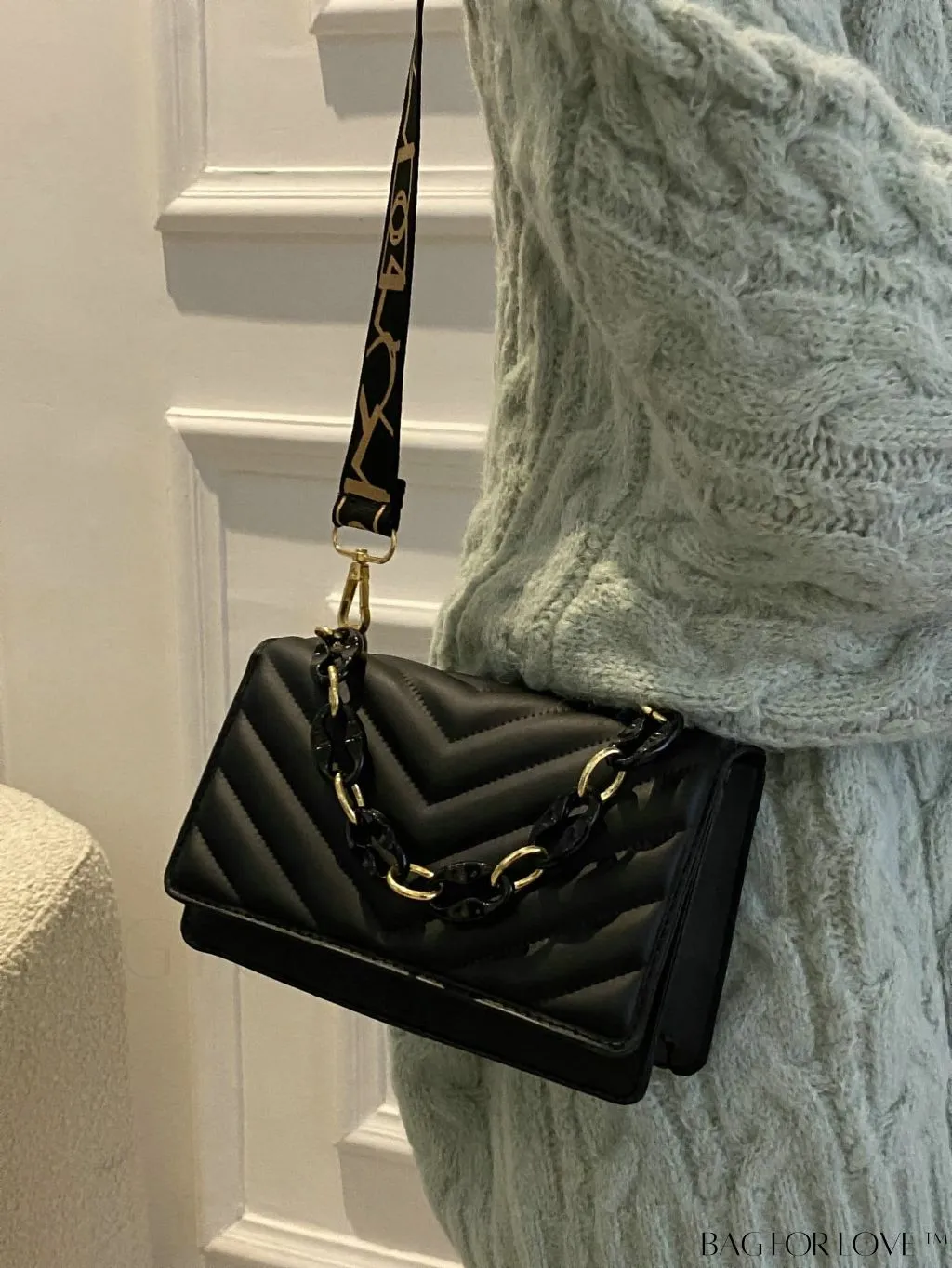 BagForLove - Compact Quilted Chevron Flap Bag