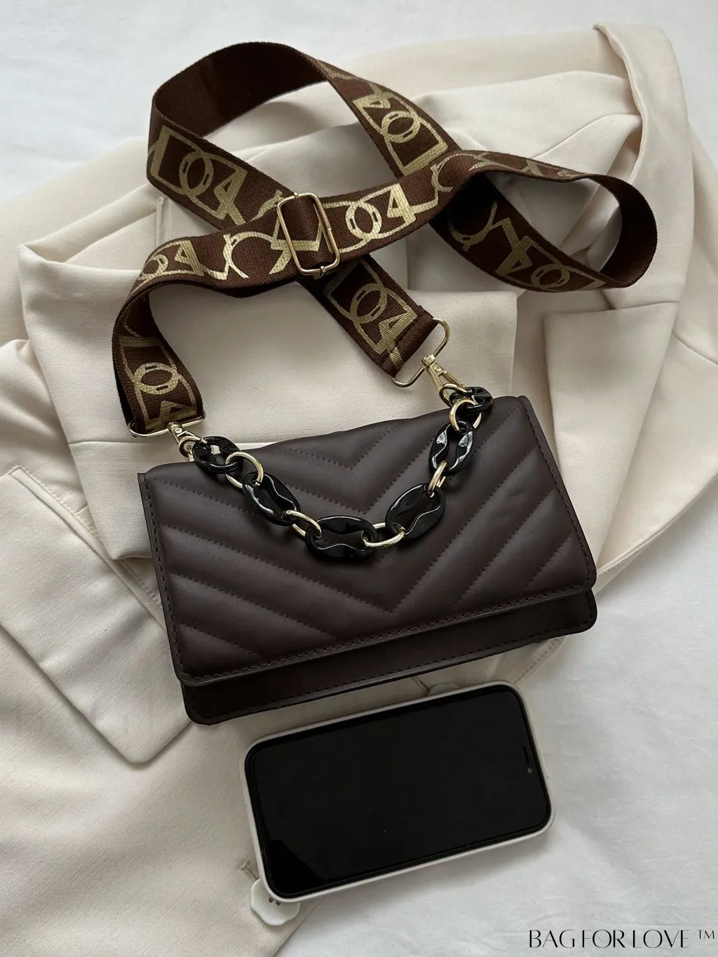 BagForLove - Compact Quilted Chevron Flap Bag