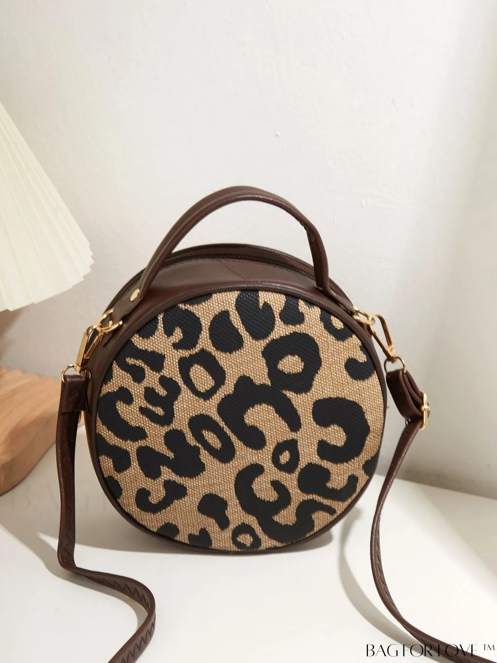 BagForLove - Compact Quilted Circle Bag with Mini Letter Graphics