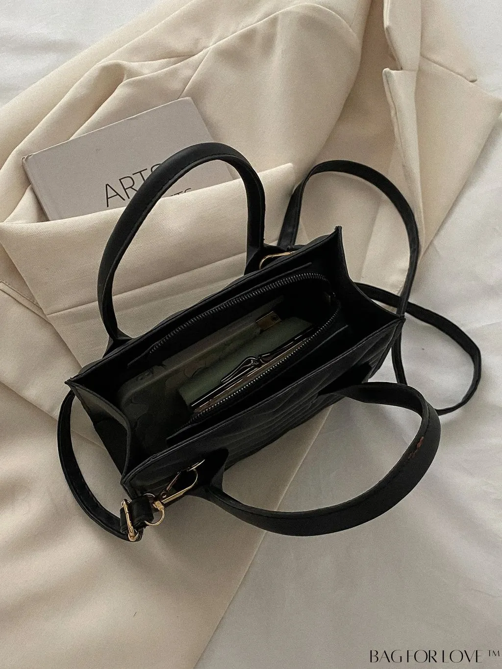 BagForLove - Compact Quilted Satchel Bag with Chevron Design