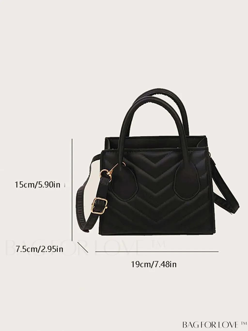 BagForLove - Compact Quilted Satchel Bag with Chevron Design