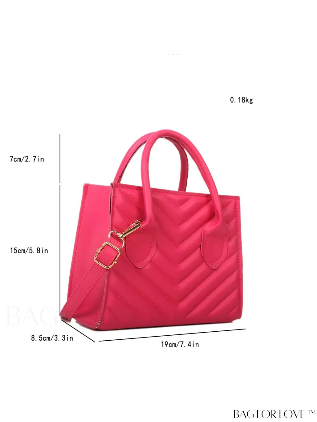 BagForLove - Compact Quilted Satchel Bag with Chevron Design