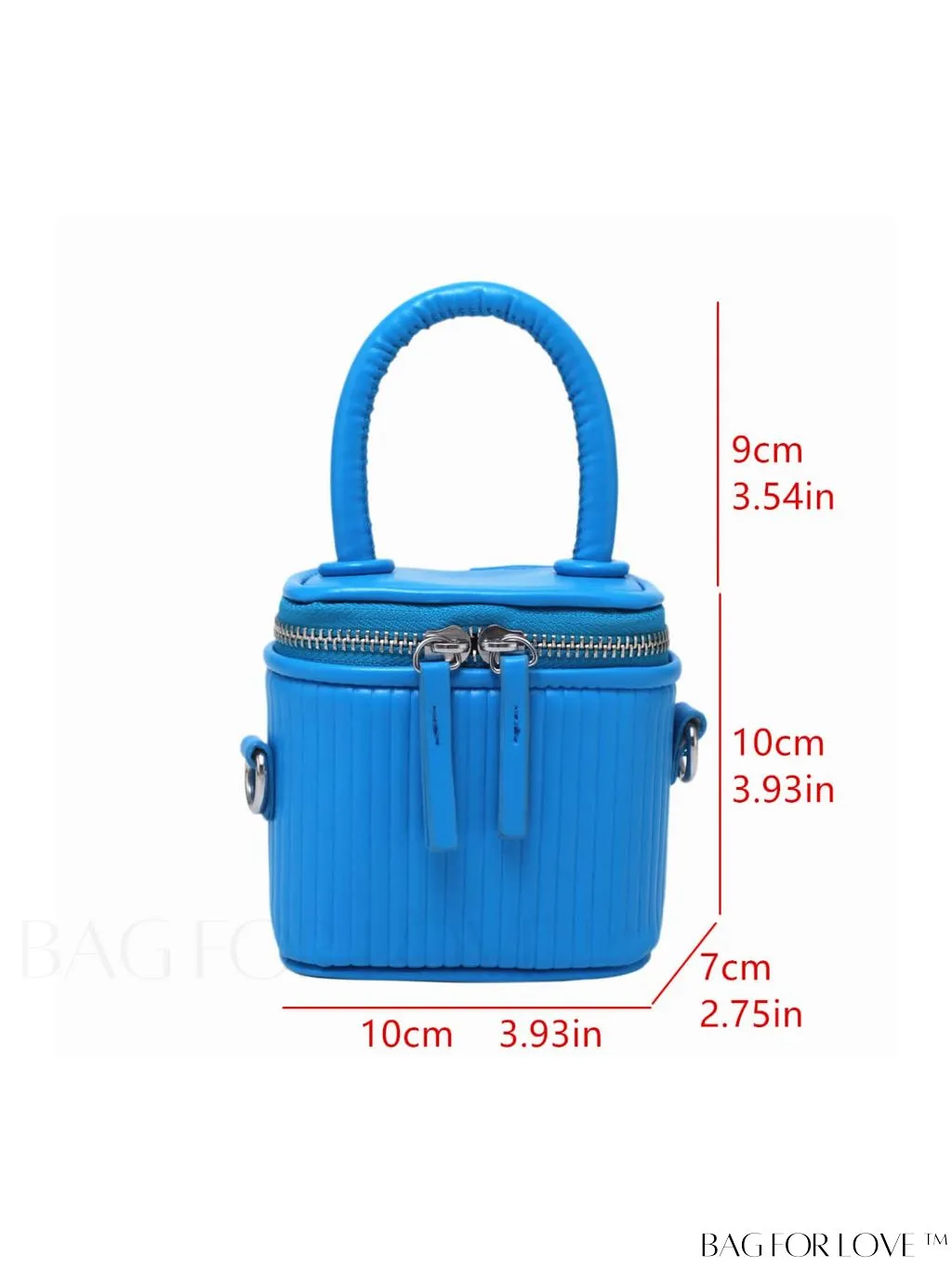 BagForLove - Compact Textured Double Zip Bucket Bag