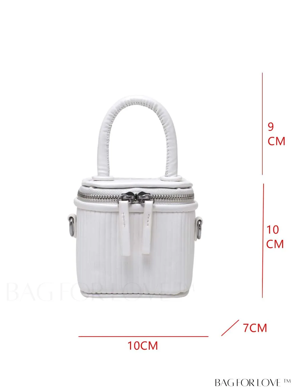 BagForLove - Compact Textured Double Zip Bucket Bag