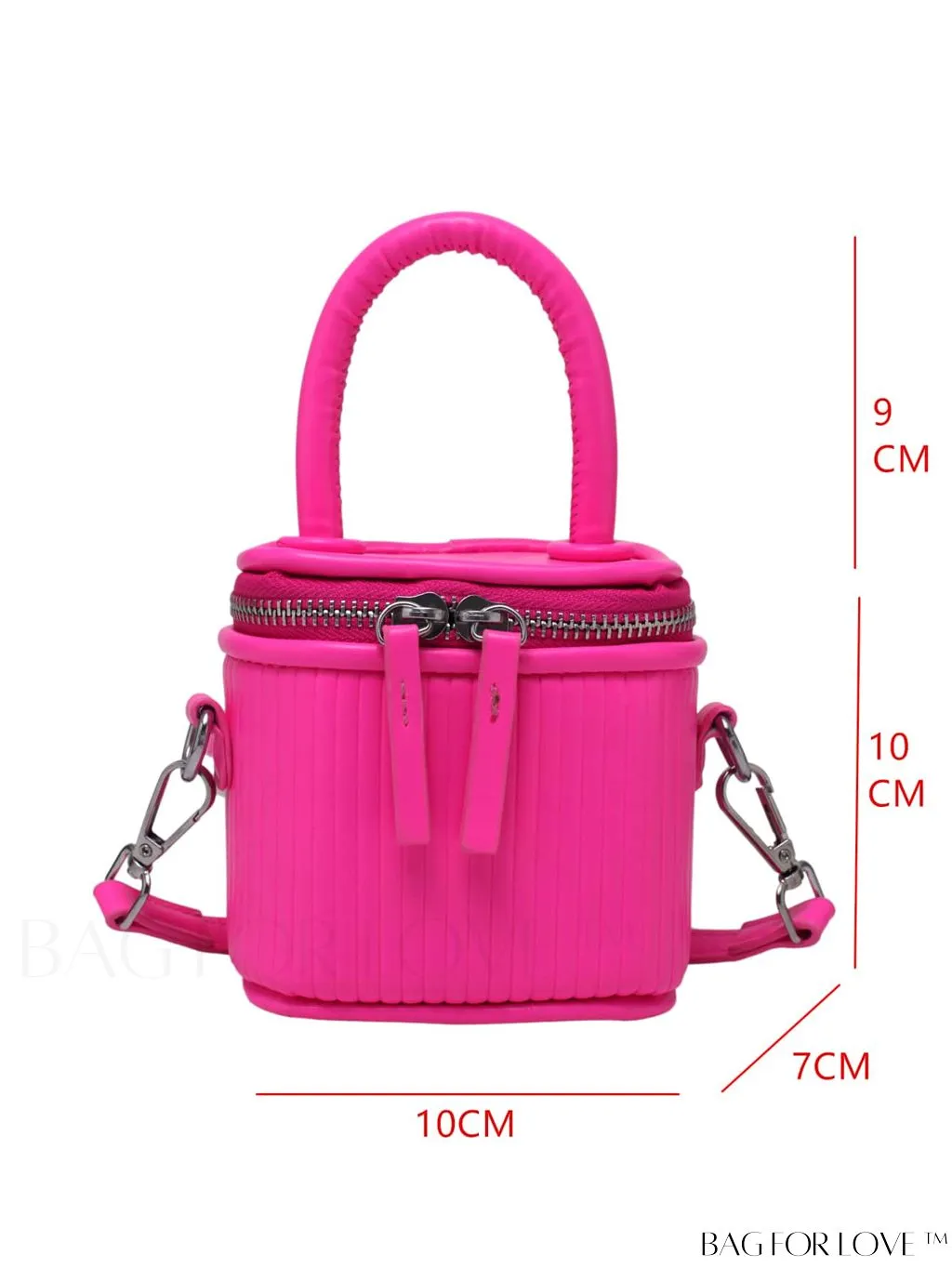 BagForLove - Compact Textured Double Zip Bucket Bag