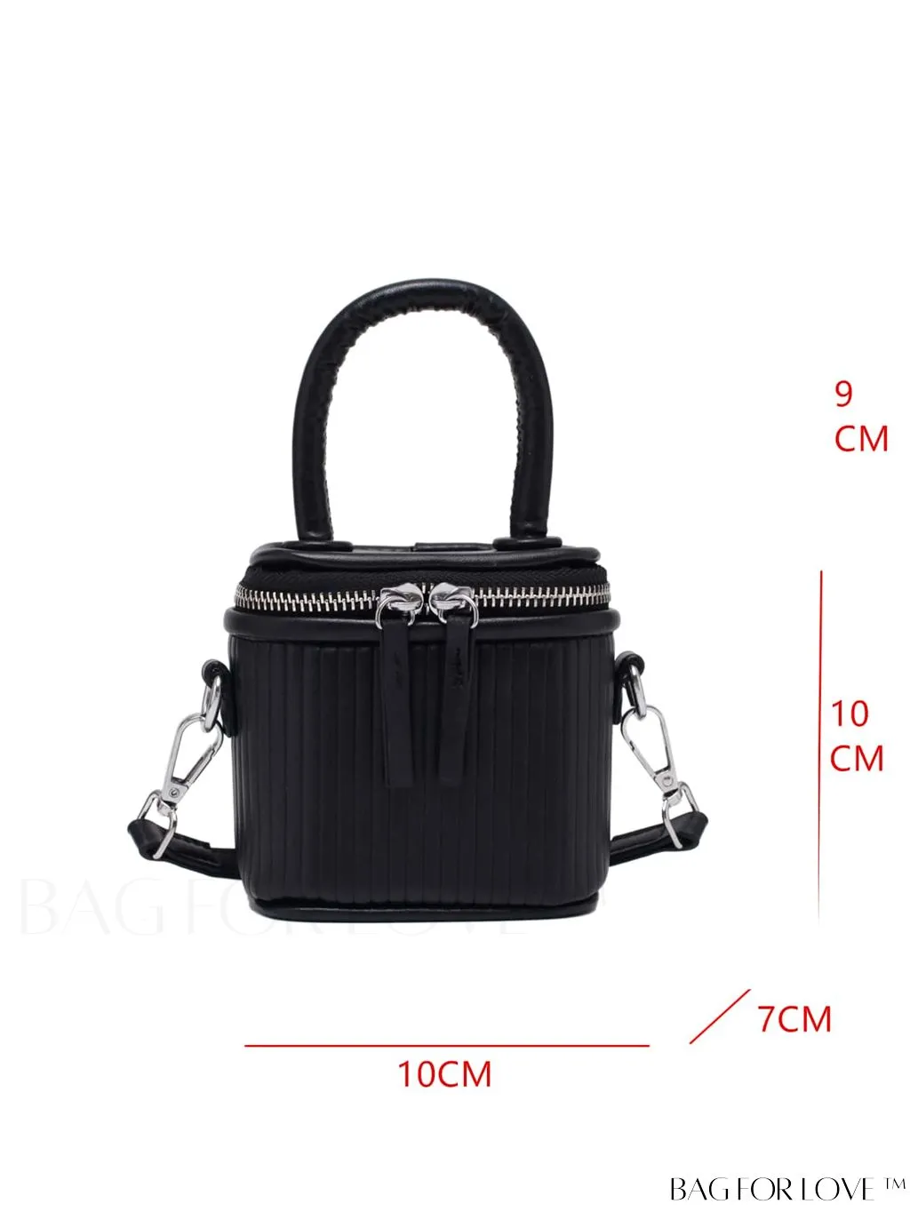 BagForLove - Compact Textured Double Zip Bucket Bag