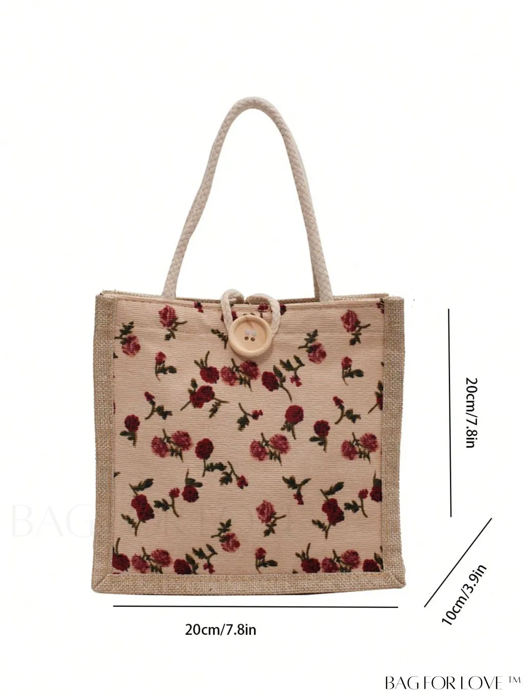 BagForLove - Floral Double Handle Mini Square Handbag