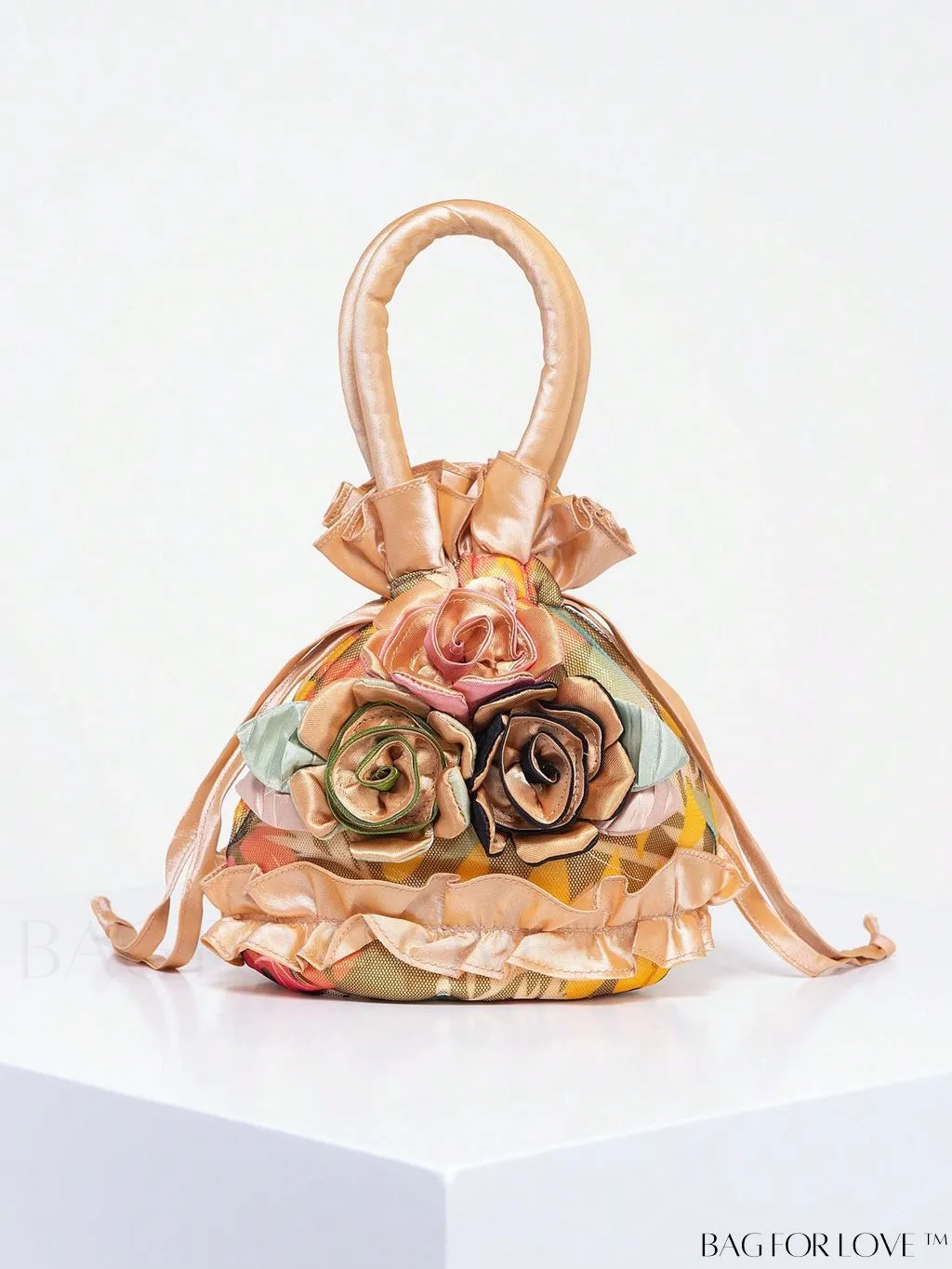 BagForLove - Floral Drawstring Handbag: Trendy, Elegant Evening & Phone Bag with Charming Bucket Design