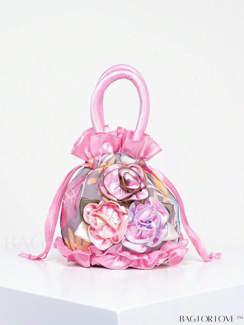 BagForLove - Floral Drawstring Handbag: Trendy, Elegant Evening & Phone Bag with Charming Bucket Design