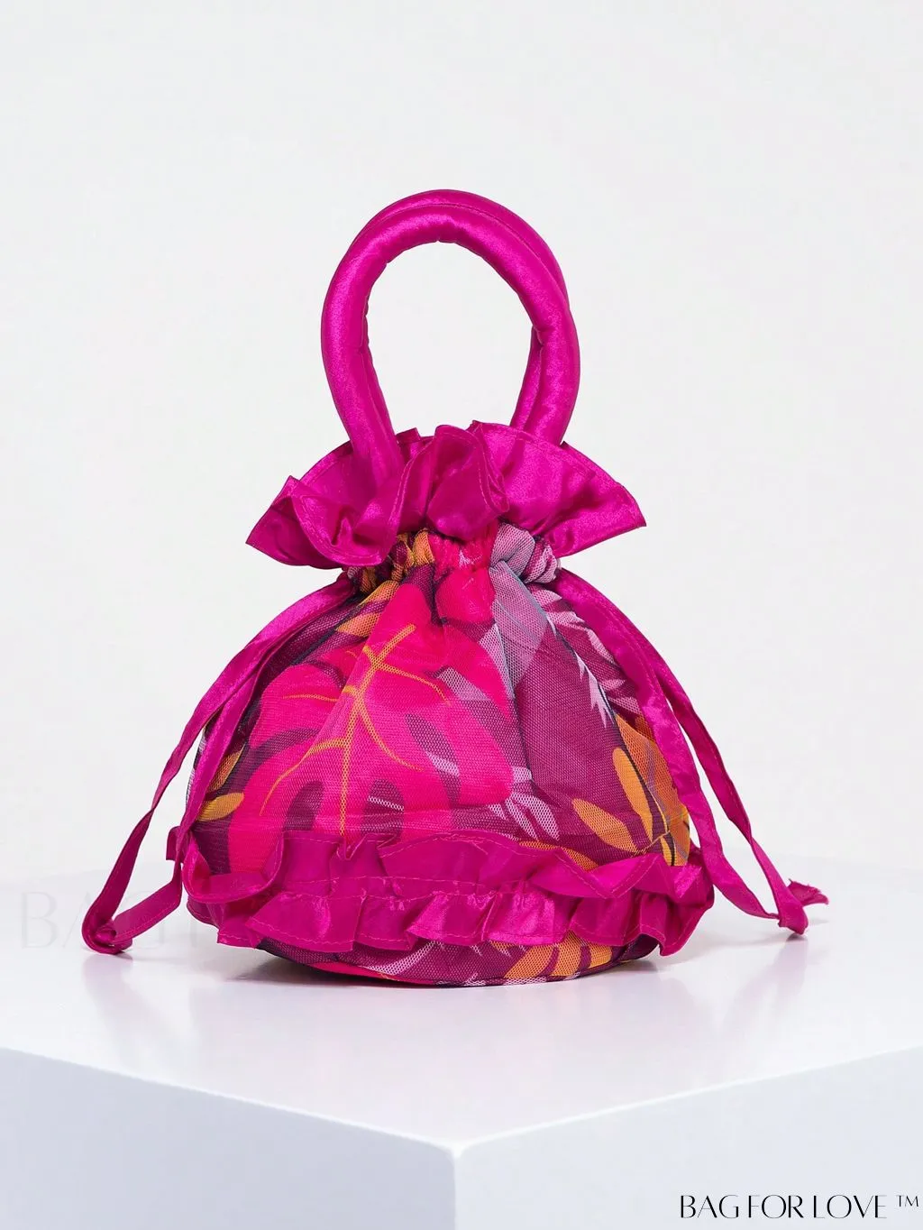 BagForLove - Floral Drawstring Handbag: Trendy, Elegant Evening & Phone Bag with Charming Bucket Design