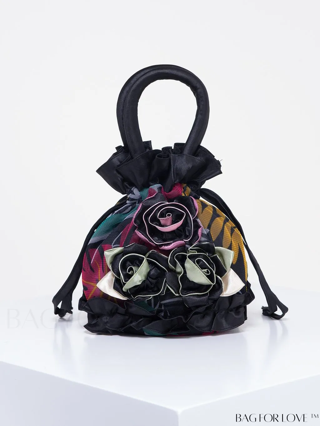 BagForLove - Floral Drawstring Handbag: Trendy, Elegant Evening & Phone Bag with Charming Bucket Design